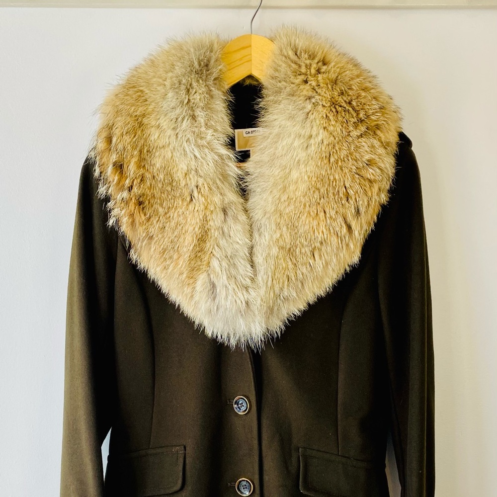 Michael Kors Military Jacket with Fur Collar